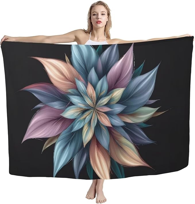 3D Art Mandala Flower Print Beach Towel for Women Wen, Absorbent Compact - Quick Dry Sand Free, Lightweight Beach Bathing Towels for Swimming Pool Camping (280x200cm, 110x78IN) Large
