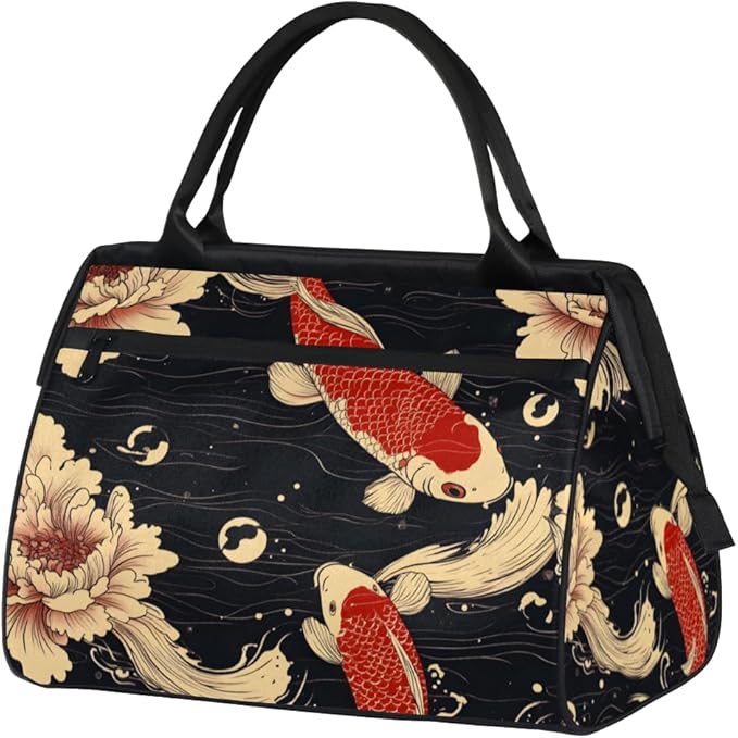 Kois Pattern Overnight Weekender Bag for Women Men Travel Duffel Bags Waterproof Luggage Carry on Sports Yoga Gym Bag