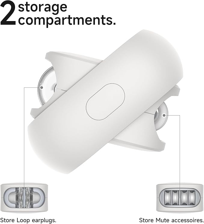 SURITCH Case for Loop Earplugs, Portable Storage Container for Earplugs & Accessories, White