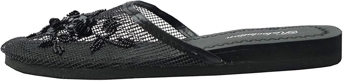 REDVOLUTION Women's Chinese Mesh Slipper Floral Flip Flop Sandals | 1313