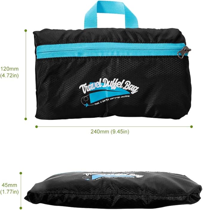 Foldable Duffel Bag, 46L Lightweight Travel Luggage Collapsible Backup Bag Sports Vacation
