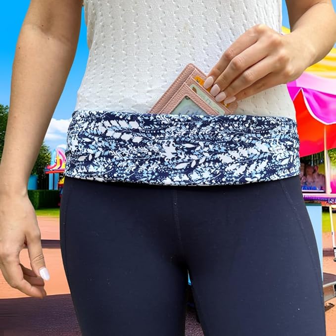 BANDI Plus Size Fanny Pack for Women - Travel-Ready Pocket Belt with Secure Hidden Money & Running Belt for Phone, Passport, Keys, & Medical Devices, Adjustable Fit, Comfortable (Blue Ivy)