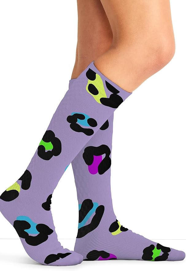 Cherokee Women's 10-15mmHg Compression Socks – Fun Print Knee Highs with Light Support, Soft Feel - PRINTSUPPORT