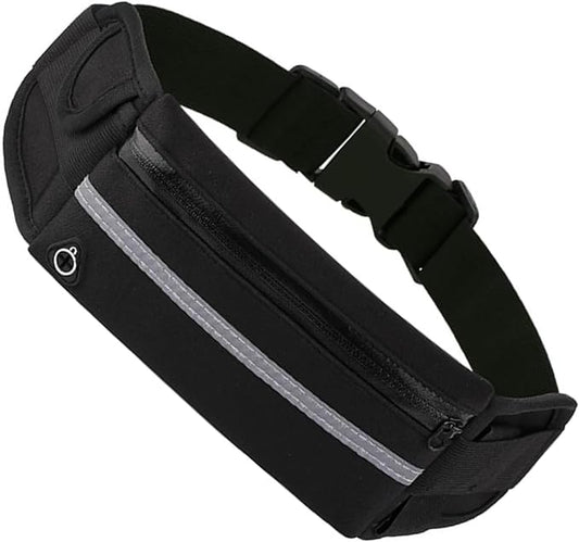 Anti-Theft Invisible Waist Bag, money belt for travel women hidden, hydration belts with water bottle (1, Black)