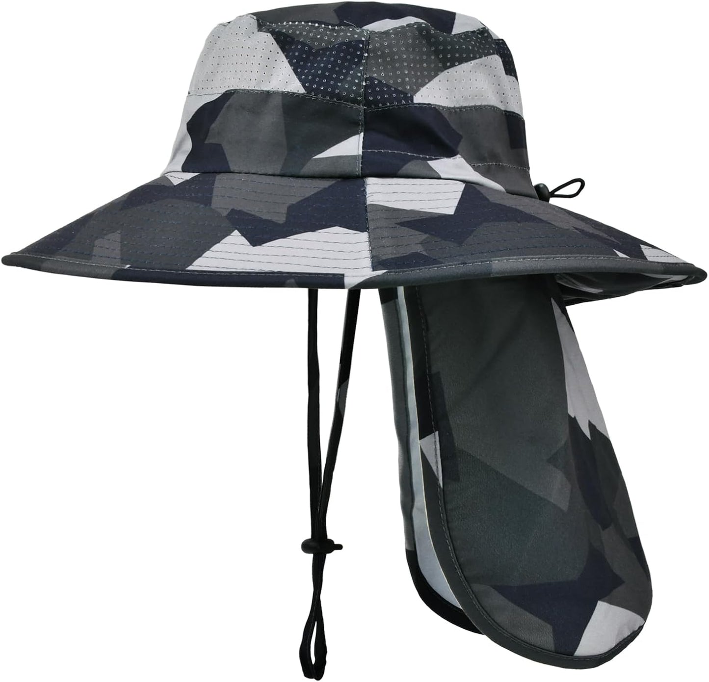 Sun Hats for Men Women Fishing Hat UPF 50+ Breathable Wide Brim Bucket Hats Summer UV Protection Safari Hat with Neck Flap