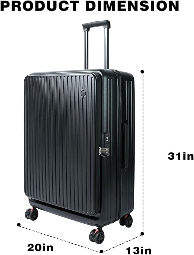 28 inch luggage with spinner wheels, large suitcases with wheels, Checked Luggage with Spinner wheels, Hard Shell Top-open Design Expandable Large Luggage with YKK zipper and 3-Year Warranty.