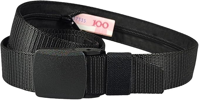 Money Waist Belt, Hidden Travel Pouch, Security Wallet with Blocking, Adjustable Strap for Documents Currency Tickets, Travel Gear, Anti Theft Belt for International Trips