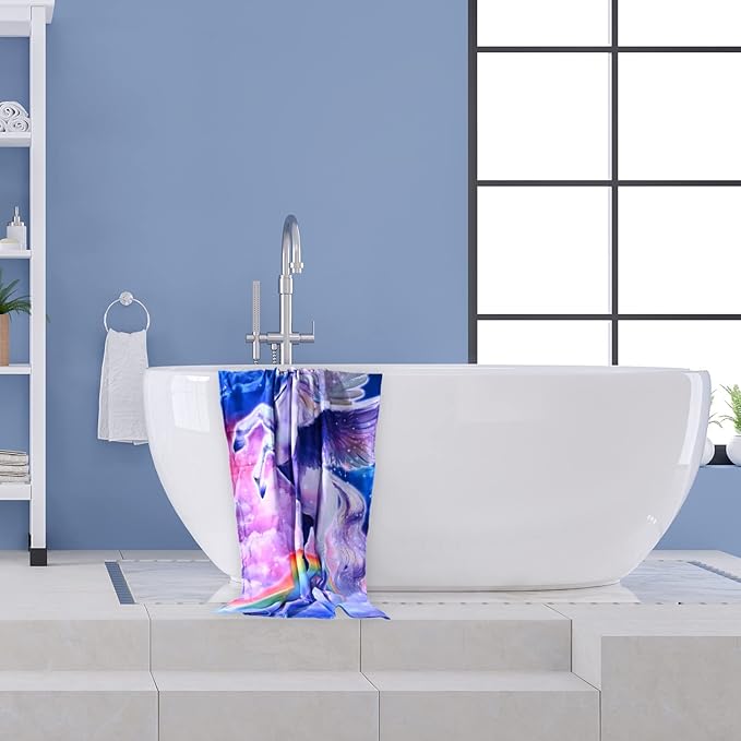 LIVILAN 30" x 60" Unicorn Horse Beach Towel, Oversized, Super Soft, Absorbent, Sand Proof, Microfiber for Pool, Swim, Bath, Shower, Perfect for Kids, Girls, Women, Ideal Unicorn Horse Gifts