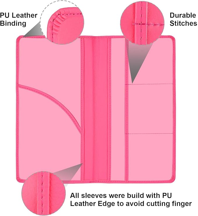 Cacturism Car Registration and Insurance Holder, Car Accessories Vehicle Glove Box Car Organizer Women Car Accessories with Magnetic Shut for Cards, Essential Document, Driver License, Hot Pink