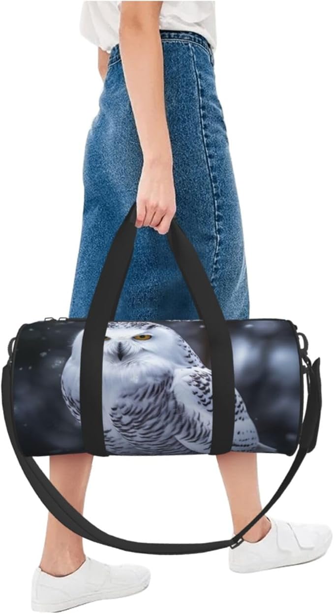 Arctic Owl Sports Gym Bag for Women Men Travel Duffel Bag Tote Weekender Bag Canvas Carry on Overnight Bag for Travel Swimming Fitness Workout Sports Duffle Bag