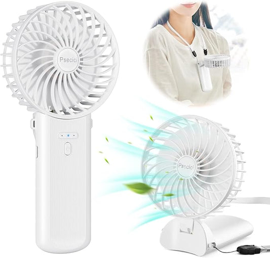 Handheld Fan, Mini Portable Personal Fan with lanyard, 4 Speeds Level 180° Foldable Design for Desk/Travel/Office/Outdoor