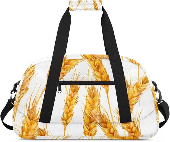 Wheat Ears Print Kids-Duffel-Bags Gymnastics Dance Bag Carry-On Overnight Travel Gym Lightweight Dance Sports Bags For Girls Boys Kids，