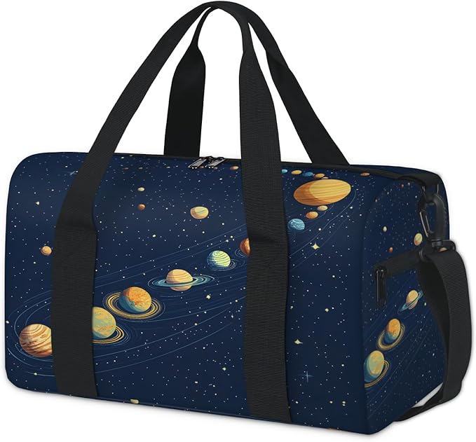 Planet Travel Duffle Bag for Women Men, Overnight Weekender Bag, Carry on Tote for Sport Gym
