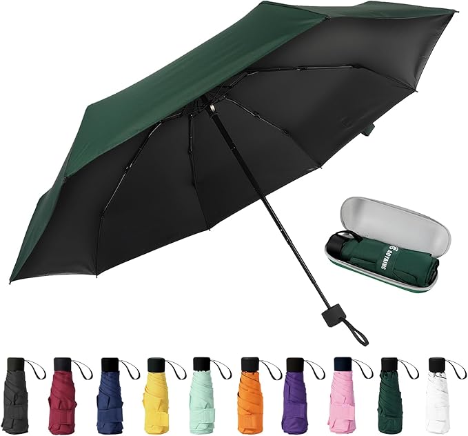 GAOYAING Compact Travel Umbrella with Case Sun&Rain Lightweight Small and Compact Suit for Pocket