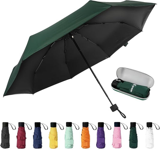 GAOYAING Compact Travel Umbrella with Case Sun&Rain Lightweight Small and Compact Suit for Pocket
