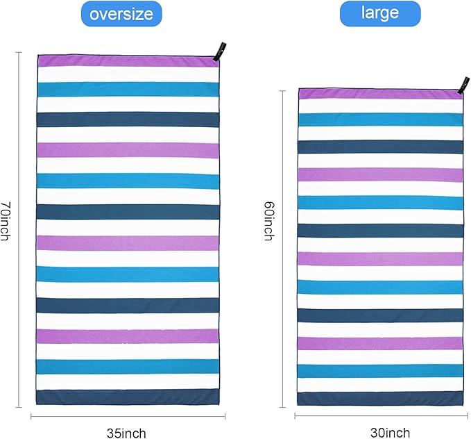 Exclusivo Mezcla 4 Pack Microfiber Quick Dry Beach Towels, Large Lightweight Sandfree Pool Towels for Swimming Camping Travel with Bag (Mixed Color, 30x60 Inches)
