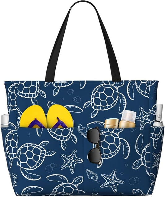 Beach Tote Bag for Women Beach Bag Waterproof and Sandproof Tote Bag with Wet Bag Large Travel Bag for Weekend Travel