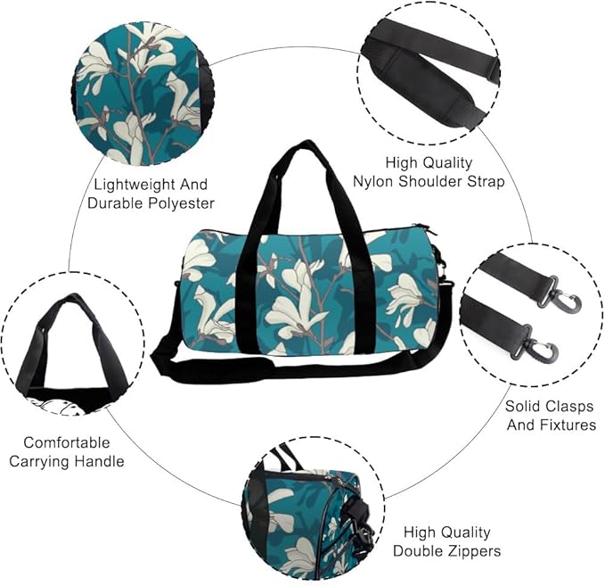 Cheerful Classic Motifs Easy Clean Gym Bags For Women Oxford Tote Bags Adjustable Shoulder Strap, Convertible Carry Backpack Cute Duffel Bag For Hiking Weekend Gym Backpack Women