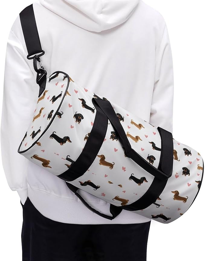 Large Capacity Carry On Weekender Overnight Bag Cute Dachshund Wiener Dog Beach Swim Bags Men Women Duffle Bag for Travel, Sports