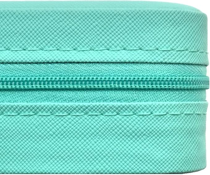 Mini Jewelry Travel Case, Small Portable Jewellry Organizer Box Portable Display Storage Box for Rings Earrings Necklaces, Gifts for Girl, Women, Wedding, Birthday, Mom, Mother's Day (Blue)