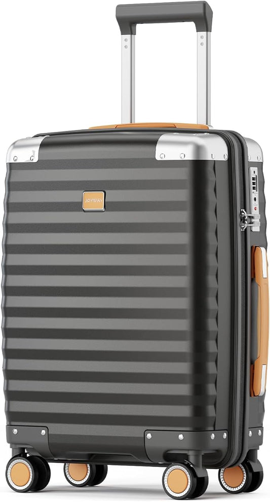 Joyway 20 Inch Carry On Luggage Airline Approved, PP Hardside Carry On Suitcase with Spinner Wheels and TSA Lock, Lightweight Luggage with Anti-Collision Corner (Grey, 20 Inch)