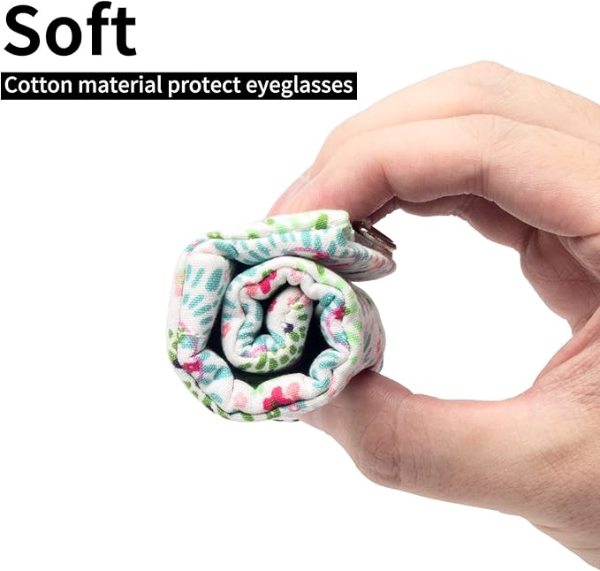 Face Shadow Double Glasses Case Soft Eyeglass Case For Women Men Squeeze Top Sunglasses Case With Cleaning Cloth