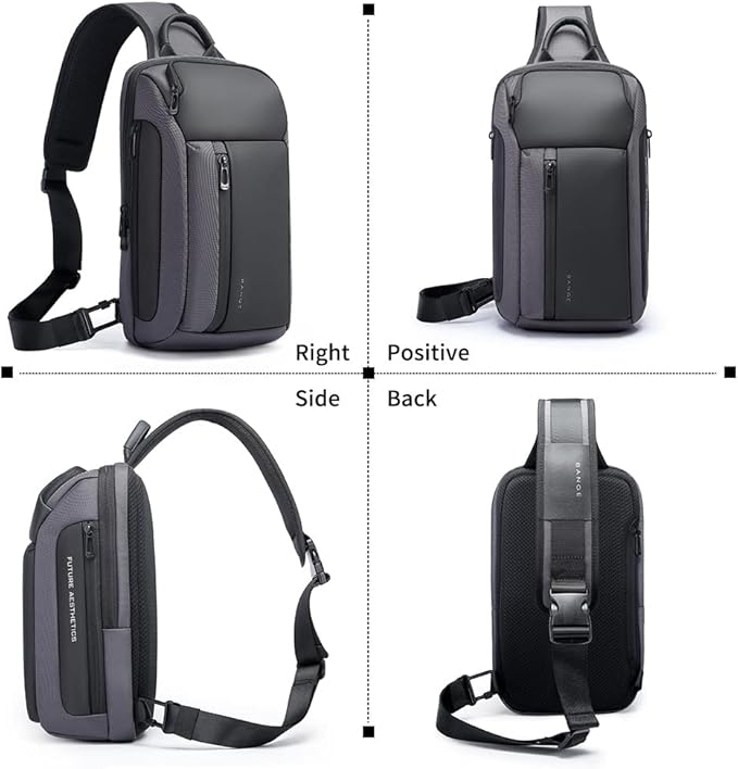 BANGE Men's Crossbody Backpack - Waterproof Shoulder Bag for Travel, Hiking & Daily Commute