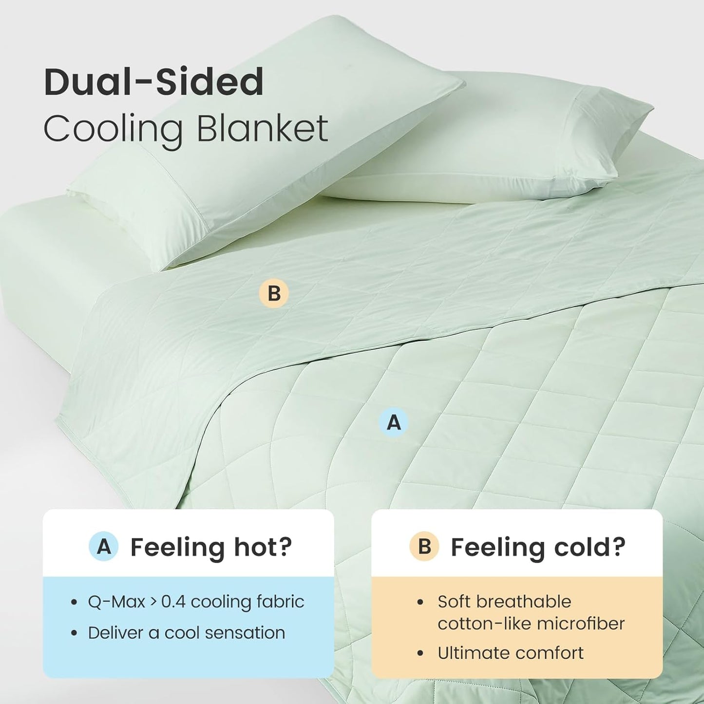 Cozy Bliss Cooling Blanket for Hot Sleepers, Q-Max 0.4 Cooling Comfort King Size, Cold Blankets for Night Sweats Sleeping, Ultra-Cool Lightweight Breathable Summer Blanket for Bed