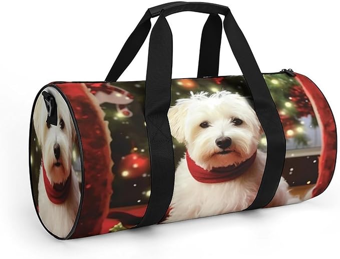 Sports Gym Bag for Women Men Travel Duffel Bag Tote Weekender Bag Christmas Dog Carry on Overnight Bag for Travel Swimming Fitness Workout Sports Duffle Bag