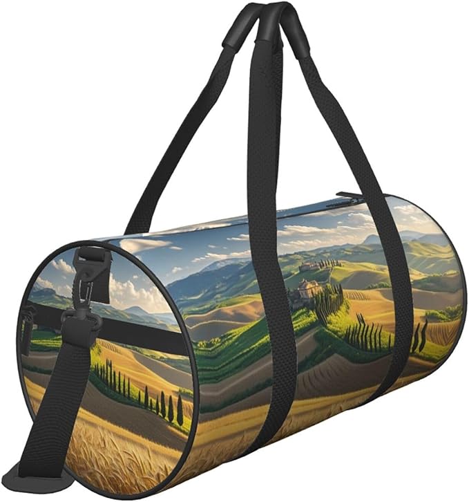Italy Tuscan Travel Duffel Bag Sports Gym Bag, Lightweight Overnight Weekender Bag With Shoes Compartment Yoga Gym Sports Bag For Men Women