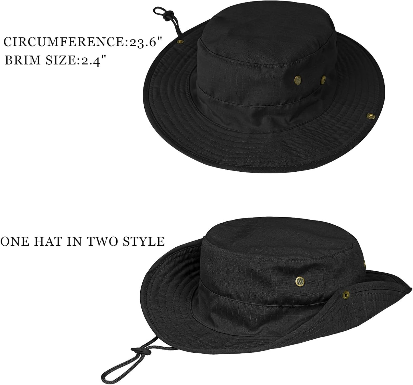Sun Hats for Men Women Boonie Hat Foldable Fishing Hat UPF 50+ Bucket Hat for Fishing Hiking Garden Safari Beach
