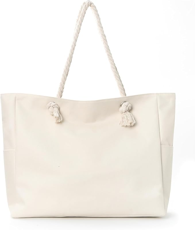 Beach Bags for Women Large Waterproof Beach Travel Tote Bags Sandproof Swim Pool Bag Canvas Zipper Big Tote