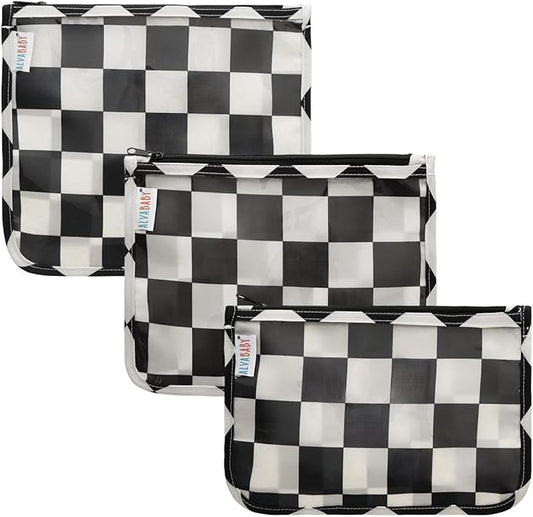 ALVA Diaper Bag Pouches | 3pcs Mess-Proof Travel Toiletry | TSA Approved Toiletry Bag | Cosmetic Makeup Bag Diaper Organizer for Baby and Mom Essentials