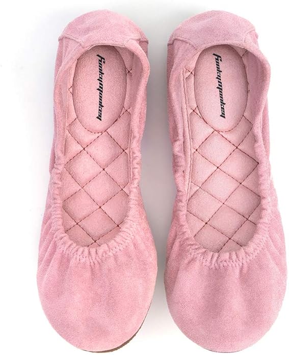 FUNKYMONKEY Women's Ballet Flats Soft Round Toe Comfortable Shoes