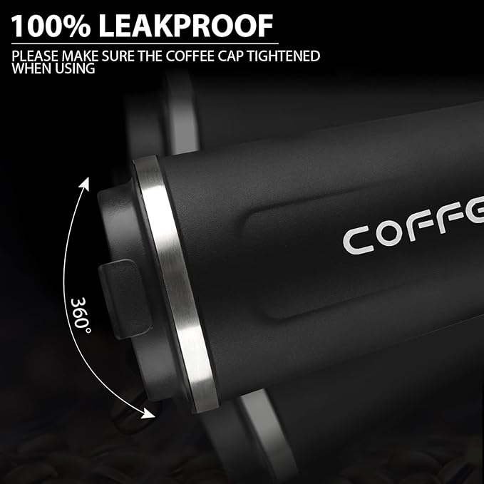 CS COSDDI 12 oz Stainless Steel Vacuum Insulated Tumbler - Coffee Travel Mug Spill Proof with Lid - Coffee Cups for Keep Hot/Ice Coffee,Tea and Beer