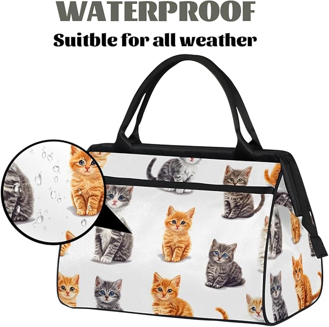 Funny Animal Cat Overnight Weekender Bag for Women Men Travel Duffel Bags Waterproof Luggage Carry on Sports Yoga Gym Bag