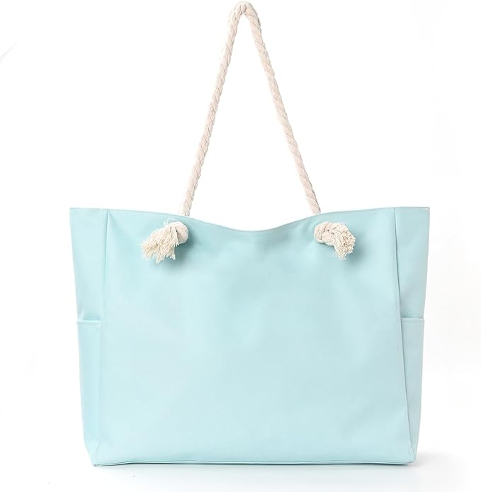 Beach Bags for Women Large Waterproof Beach Travel Tote Bags Sandproof Swim Pool Bag Canvas Zipper Big Tote
