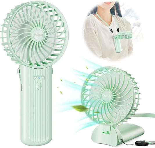 Handheld Fan, Mini Portable Personal Fan with lanyard, 4 Speeds Level 180° Foldable Design for Desk/Travel/Office/Outdoor