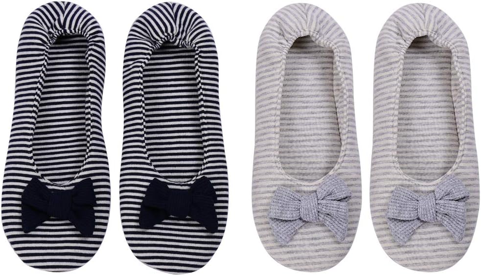 Panda Bros Women's Ballerina House Slippers,Anti-Skid Comfy Warm Ballet Style Slippers