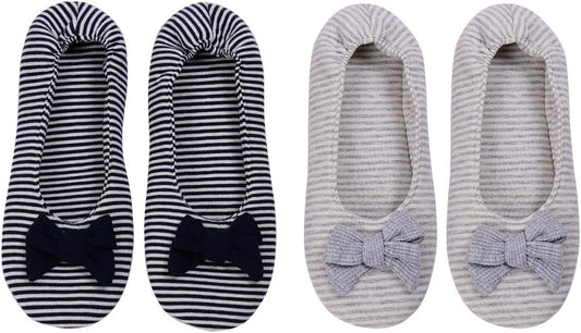 Panda Bros Women's Ballerina House Slippers,Anti-Skid Comfy Warm Ballet Style Slippers