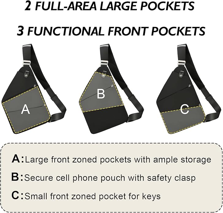 Anti Theft Crossbody Travel Bags Mens Sling Bag Over the Shoulder Bags for Women Gifts for Travelers