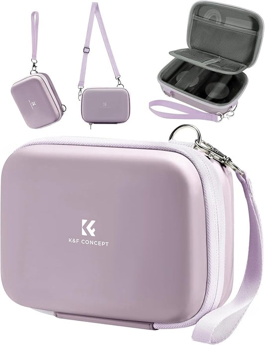 K&F CONCEPT Digital Small Camera Case, Compact Waterproof Small Camera Bag, Lightweight Camera Sling Bag for CCD/Sony DSCW800/DSCW830/Canon PowerShot - Purple