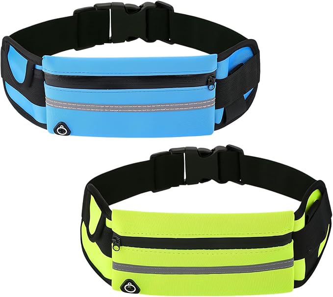 Anti-Theft Invisible Waist Bag, Anti-Theft Money Belt Multifunctional Outdoor Sports Waist Bag for Sports, Travel & Daily Use (Blue+Green)