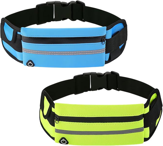Anti-Theft Invisible Waist Bag, Anti-Theft Money Belt Multifunctional Outdoor Sports Waist Bag for Sports, Travel & Daily Use (Blue+Green)