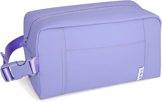 NOL Natural Organic Lifestyle Freezable Snack Bag, Leakproof Cooler Lunch Bag, Reusable, Zip Closure with Buckle Handle Nylon Waterproof Snack Box for Work Travel-Light purple