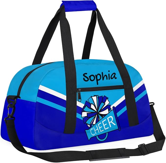 Personalized Blue Cheer Bag for Cheerleaders, Custom Sport Gym Bag Dance Bag Travel Duffle Bag Cheerleading Gifts for Women