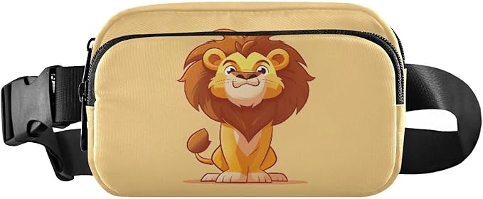 Kawaii Lion Fanny Pack for Women Men Water Resistant Fashion Waist Packs with Adjustable Strap Belt Bag for Travel Workout Jogging Hiking 21218805