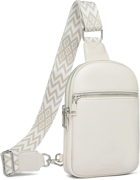 DIOMO Anti Theft Small Sling Bag for Women Cross Body Bag Trendy, RFID Fanny Packs Vegan Leather for Women Travel Belt Purse