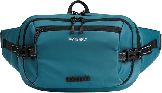 WATERFLY 3L Large Fanny Pack, 180° Opening Hip Pouch with Multi-Pockets, Anti-Theft RFID Blocking Waist Bag for Women Men Traveling Hiking Daily Use