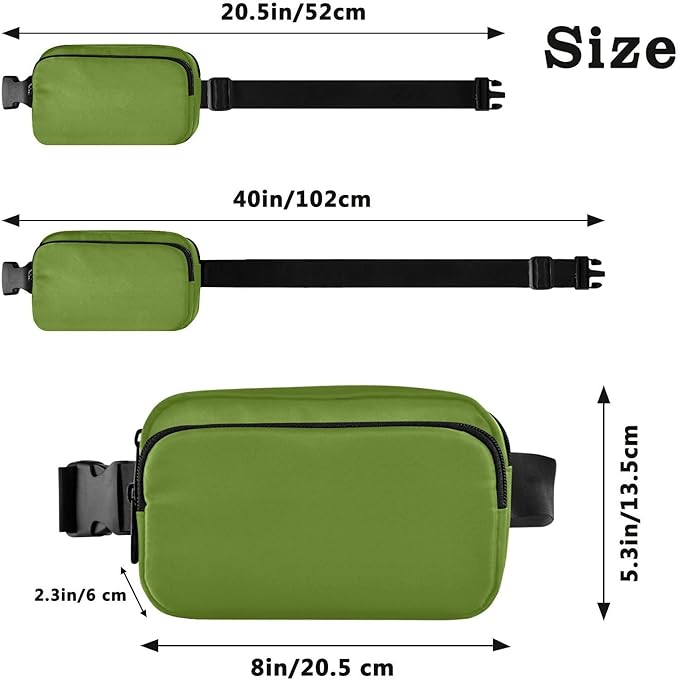 Fanny Pack for Women Men Water Resistant Fashion Waist Packs with Adjustable Strap Belt Bag for Travel Workout Jogging Hiking Olive Drab